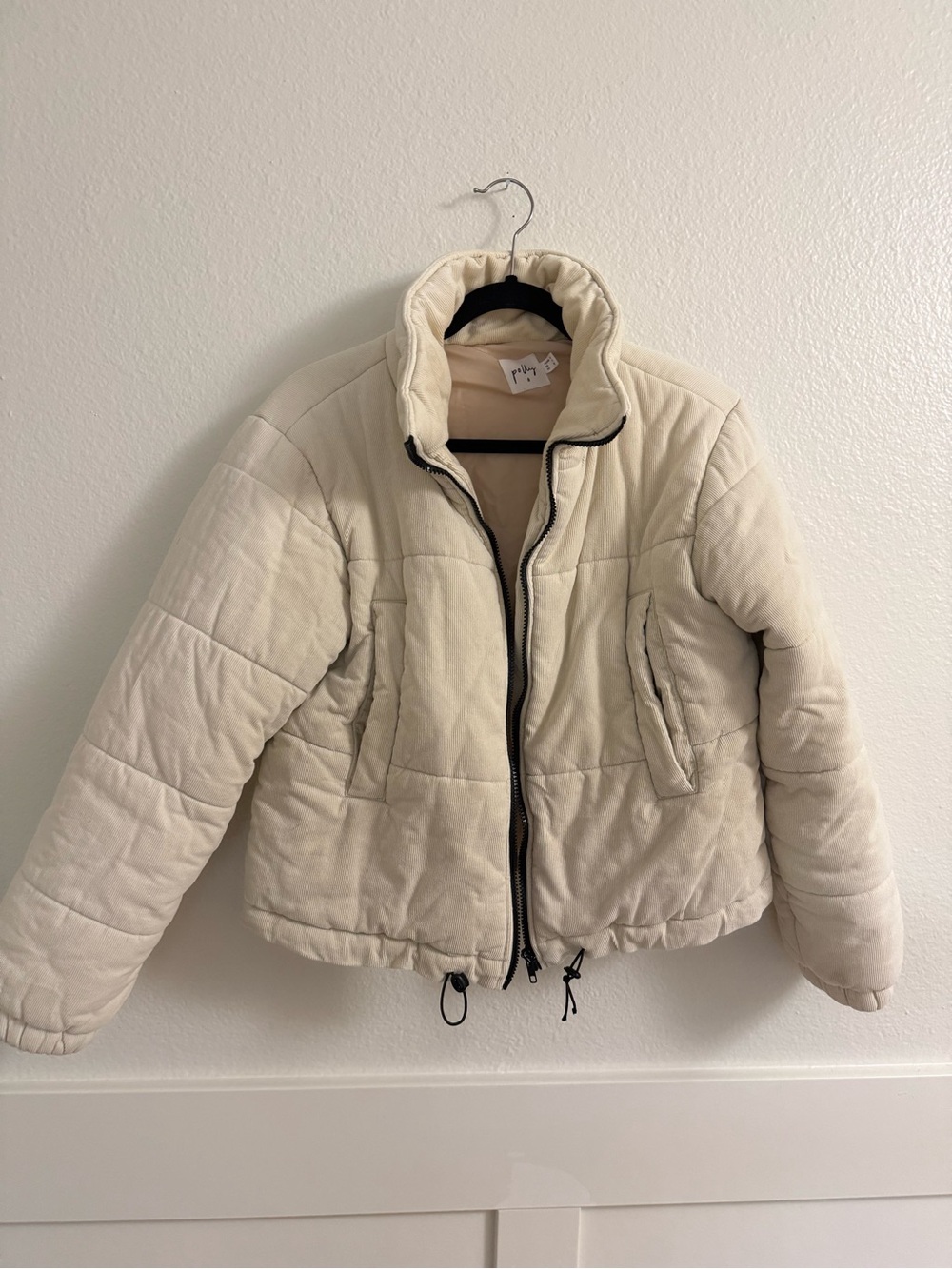 Princess Polly Cream Quilted Puffer Jacket